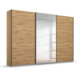 Rauch Schwebetürenschrank RAUCH "Kleiderschrank Schrank Garderobe Wäscheschrank Ankleide OTELI", braun (eiche artisan), B:271cm H:210cm T:68cm, Holzwerkstoff, Schränke, Schwebetürenschrank, mit Mittelspiegel, in verschiedenen Dekor- und Hochglanzfarben