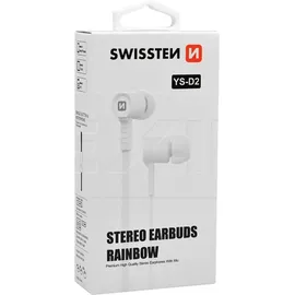 Swissten Earbuds Rainbow YS-D2 Stereo-Headset mit Mikrofon - Weiß