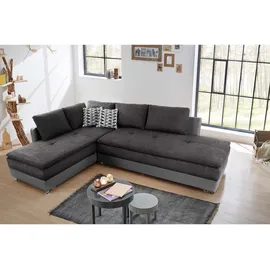 luma-home Eckcouch Kunstleder 4-Sitzer Grau