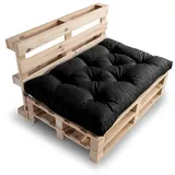 FAVRE Palettenkissen Palettenkissen Palettenauflagen PPI (Sitzkissen) schwarz 60 cm x 120 cm