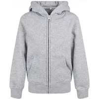 Build Your Brand Organic Basic Reißverschlusspullover - White -