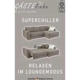 Jockenhöfer GRUPPE Kampen L-Form, 288x130 cm", Chenille Ottomane beidseitig grün grün