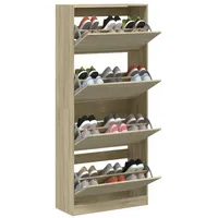 VidaXL Schuhschrank mit 4 Klappen Sonoma-Eiche 80x34x187,5 cm