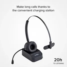 SBS Kabelloses Mono-Headset mit Ladestation Schwarz
