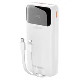 DUDAO K15Pro Powerbank 20000 mAh 22,5 W PD USB-C / USB-A integrierte Lightning USB-C-Kabel – Weiß