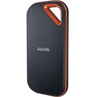 Sandisk Extreme PRO V2 1TB Portable SSD USB-C 1000GB externe SSD (1 TB) 2000 MB/S Lesegeschwindigkeit, 2000 MB/S Schreibgeschwindigkeit, USB 3.2 Gen 2x2, NVMe SSD, IP65 Schutz, AES-256 Verschlüsselung schwarz