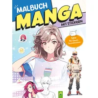 Schwager & Steinlein Extra dickes Manga-Malbuch mit Stickern zum Kreativsein und Entspannen für alle Manga-Fans!