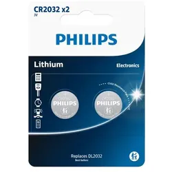 1x2 Philips Lithium 3.0V CR2032 Knopfzelle