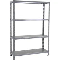 PROREGAL Schwerlastregal MID METAL SHARK | HxBxT 150x110x50cm | Fachlast 200kg | Grau | Regal Standregal Werkstattregal Lagerregal