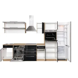 kochstation Küchenzeile KS-Eton 330 cm schwarz