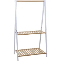 Mendler Garderobenständer HWC-Q32 Natur/Weiß
