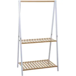 Mendler Garderobenständer HWC-Q32 Natur/Weiß