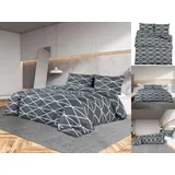 vidaXL Bettwäsche-Set Grau 240 x 220 cm + 2 x 80 x 80 cm