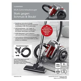 Clean Maxx CLEANmaxx Zyklon Bodenstaubsauger schwarz-rot