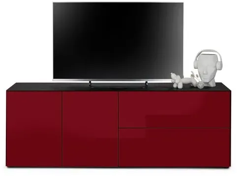 Mäusbacher TV-Lowboard Colors Glas Rot Bordeaux