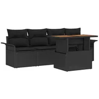 vidaXL Garten-Lounge-Set 5-tlg. schwarz
