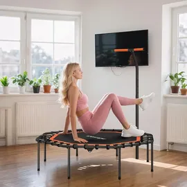 sportnow Fitness Trampolin 128 cm Schwarz