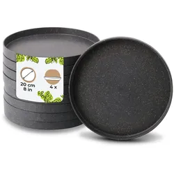 BIOZOYG 4 Stück Mehrwegteller Ø20cm Wiederverwendbar Spülmaschinenfest Mikrowellengeeignet Umweltfreundlich Plastikteller für Restaurants & Catering