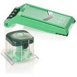 Genius Gemüsehobel Nicer Dicer Chef Speed Slicer verstellbarer Hobel inkl. Handy Hopper, (Zubehör, 2-tlg), ultra-scharfe Edelstahl-V-Klinge in G-NOX-Qualität