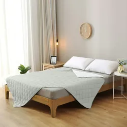 wometo Microfaser Sommer Steppbett 135x200 weiß & wollweiß / OEKO-TEX / kochfest 95° / Leichtsteppbett für heiße Tage / ohne Bezug verwendbar