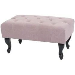 Ottomane Chesterfield Oxford, Sitzhocker Fußablage Hocker, wasserabweisend Stoff/Textil 39x77x47cm ~ hellrosa