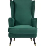 Home Affaire Ohrensessel HOME AFFAIRE "ZILLER, TV-Sessel, frei im Raum stellbar, in Cord und Samtvelours", grün, B:70cm H:105cm T:91cm, Holzgestell, Schaum-Polsterung, Holzbeine und pflegeleichter Bezug, Sessel, Ohrensessel, Holzfüsse mit dekorativen Metallhülsen,