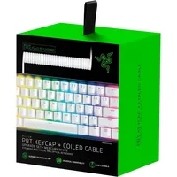 Razer Upgrade-Set mit PBT Tastenkappen + Spiralkabel (120 Doubleshot PBT Tasten, USB-C auf USB-A Kabel, geflochtenes Faserkabel) US Layout | Mercury