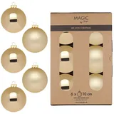 INGE-GLAS Christbaumkugeln Weihnachtskugeln Glas Ø 10 cm 6 Stück brokatgold