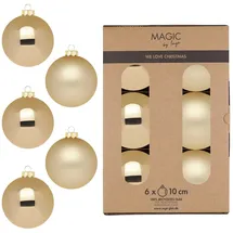 INGE-GLAS Christbaumkugeln Weihnachtskugeln Glas Ø 10 cm 6 Stück brokatgold