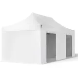 TOOLPORT Faltpavillon Pavillon 3x6m - mit 4 Seitenteilen (ohne Fenster) Premium Dach Partyzelt weiß