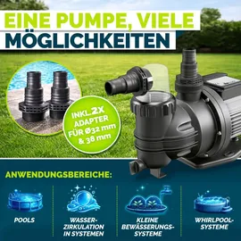 tillvex Filterpumpe Pool 8.500 l/h 450 W