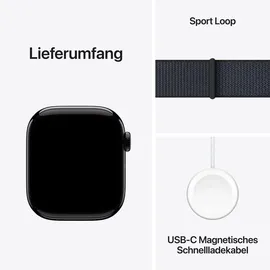 Apple Watch Series 10 GPS 42 mm Aluminiumgehäuse diamantschwarz Sport Loop tinte