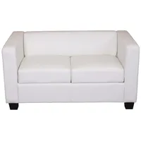 Mendler 2er Sofa Couch Loungesofa Lille ~ Kunstleder, weiß