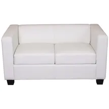 Mendler 2er Sofa Couch Loungesofa Lille ~ Kunstleder, weiß