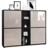 Vladon Highboard, Sand, 130.5x105.5x35.5 cm, Wohnzimmer, Kommoden & Sideboards,