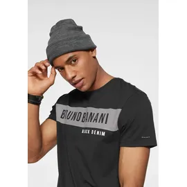 Bruno Banani T-Shirt BRUNO BANANI, Herren, Gr. XL (56/58), schwarz, Single Jersey, Obermaterial: 100% Baumwolle, bedruckt, schmal, Rundhals, Shirts T-Shirt, kurzärmelig, schmal geschnitten, Rundhalsausschnitt