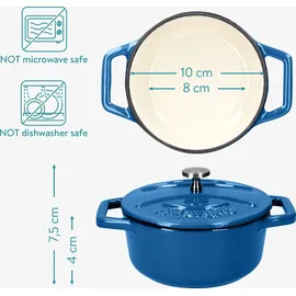 Navaris Mini Cocotte Set Topf-Set 4-tlg. 4 x Gusseisen Mini Topf