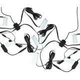 Luminea Home Control 2er-Set WLAN-LED-Glasbodenbeleuchtungen, 4 Klammern, 12 RGBW-LEDs, App