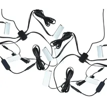 Luminea Home Control 2er-Set WLAN-LED-Glasbodenbeleuchtungen, 4 Klammern, 12 RGBW-LEDs, App