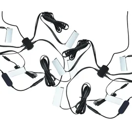 Luminea Home Control 2er-Set WLAN-LED-Glasbodenbeleuchtungen, 4 Klammern, 12 RGBW-LEDs, App