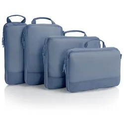 Kofferorganizer HEYS "Ecotex Compression Packing Cube", Gr. B/H/T: 35,6cm x 29,2cm x 12,7cm, blau (blau ocean), Nylon, unifarben, Taschen, komprimierbare Packwürfel, Packtaschen, Organizer für Koffer