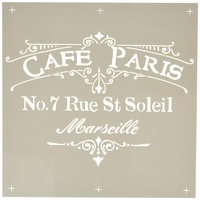 Rayher HOBBY 38904000 Schablone Café Paris, 30,5 x 30,5 cm, Polyester, SB-Btl 1 Stück