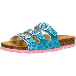 Hausschuh blau Mädchen Pantolette Bioline Kids türkis 39