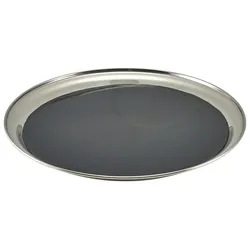 Tablett rutschfest, Edelstahl rund - 30cm