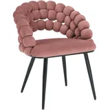 Novel Armlehnstuhl, Rosa, Schwarz, Metall, Textil, Rundrohr, 58x80x62 cm, Stoffauswahl, Esszimmer, Stühle, Esszimmerstühle, Armlehnenstühle