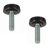 2x Rändelschrauben Möbelfüße mit Gewindebolzen M4 M5 M6 Kunststoff Stahl Schraube Möbel (M5x19)