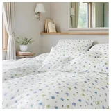 ELEGANTE Petals Blumen Blau 135 x 200 cm + 80 x 80 cm