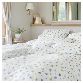 ELEGANTE Petals Blumen Blau 135 x 200 cm + 80 x 80 cm