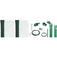 GAH Alberts Alberts Maschendrahtzaun als Zaun-Komplettset, mit Einschlagbodenhülse | verschiedene Längen und Höhen | grün | Höhe 80 cm Länge 40 m