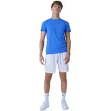 Sportkind Jungen & Herren Tennis, Running, Fitness Rundhals T-Shirt, atmungsaktiv, UV-Schutz UPF 50+, Kurzarm, Kornblumen blau, Gr. 134 - 134
